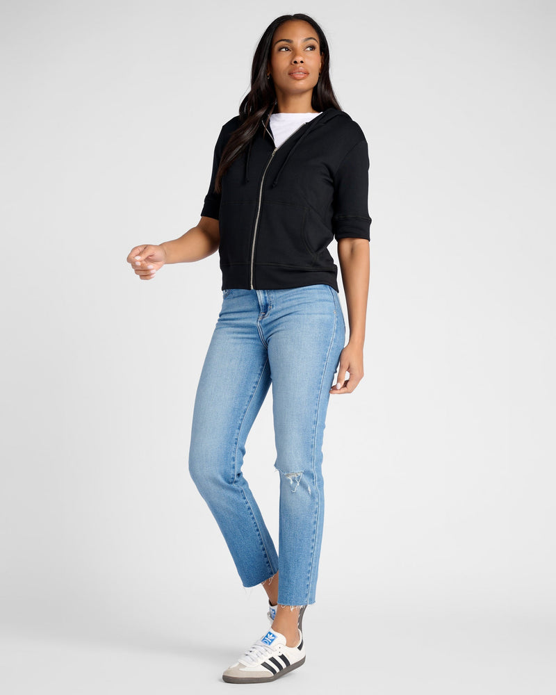 Short Sleeve Zip Hoodie