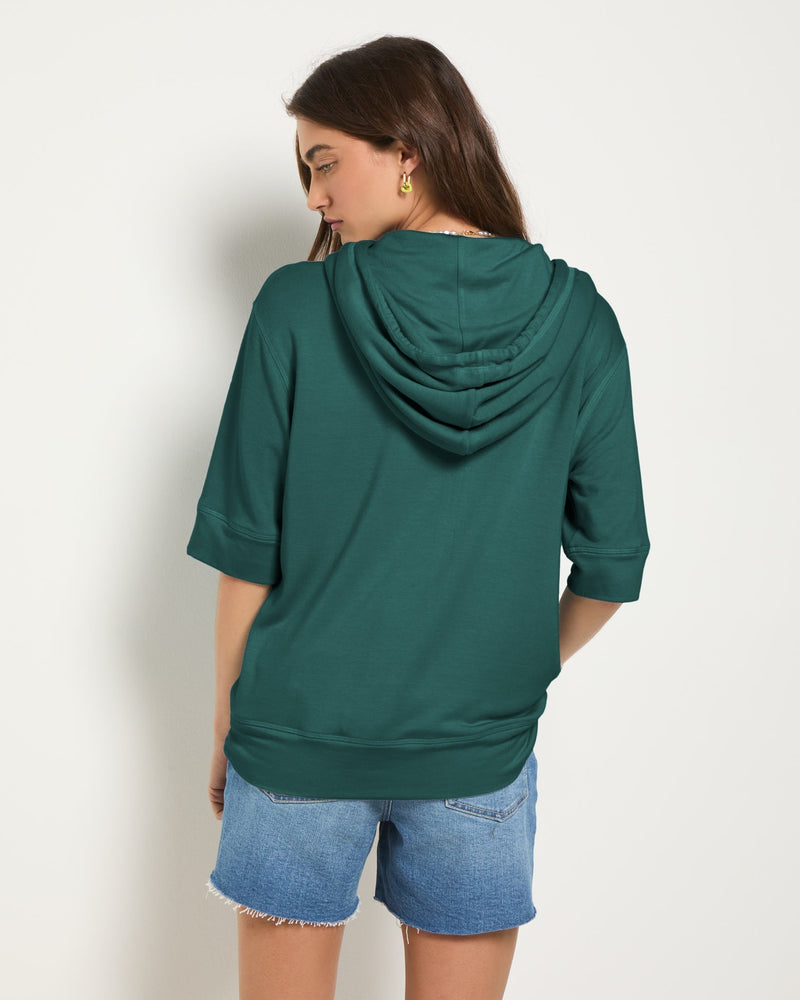 Short Sleeve Zip Hoodie